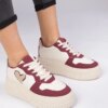 marka niezdefiniowana Burgundy women's sneakers with glittery heart Laira