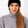 marka niezdefiniowana Cap with a pompom Abigail K326 black+raspberry