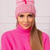 marka niezdefiniowana Cap with a pompom Elizabeth K386 dark pink