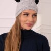 marka niezdefiniowana Cap with fleece 2 pompoms K291 gray