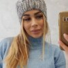 marka niezdefiniowana Cap with fleece Adela K282 light gray + purple