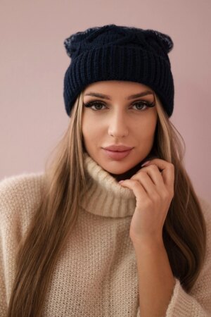 marka niezdefiniowana Cap with fleece Alice K248 jeans+blue