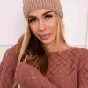 marka niezdefiniowana Cap with fleece Anna K238 dark beige