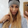 marka niezdefiniowana Cap with fleece Bibiana K264 dark gray + black