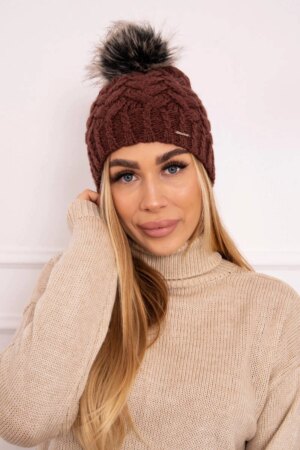 marka niezdefiniowana Cap with fleece Daria K217 brown