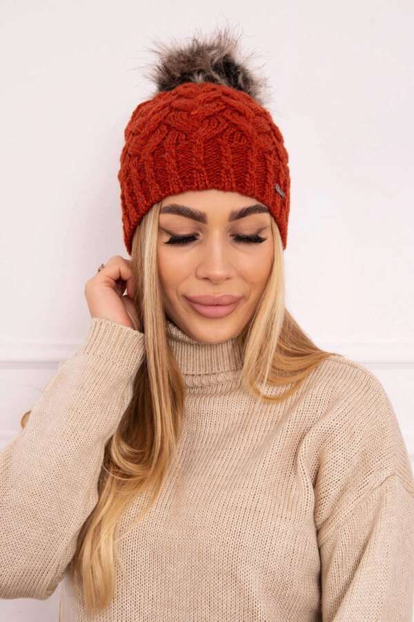 marka niezdefiniowana Cap with fleece Daria K217 foxy