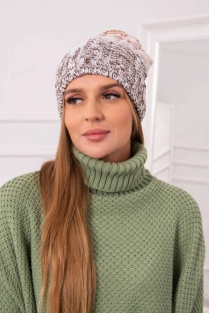 marka niezdefiniowana Cap with fleece Dolores K303 brown+white+red