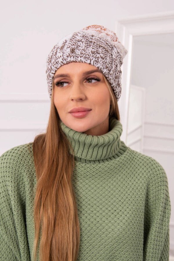 marka niezdefiniowana Cap with fleece Dolores K303 brown+white+red