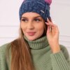 marka niezdefiniowana Cap with fleece Dolores K303 jeans+pink+dark purple