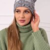 marka niezdefiniowana Cap with fleece Dolores K303 light grey+dark grey+white