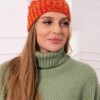 marka niezdefiniowana Cap with fleece Dolores K303 red+dark grey+camel