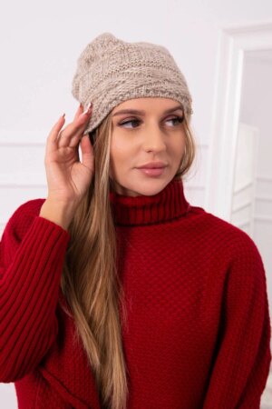 marka niezdefiniowana Cap with fleece Edyta K298 beige