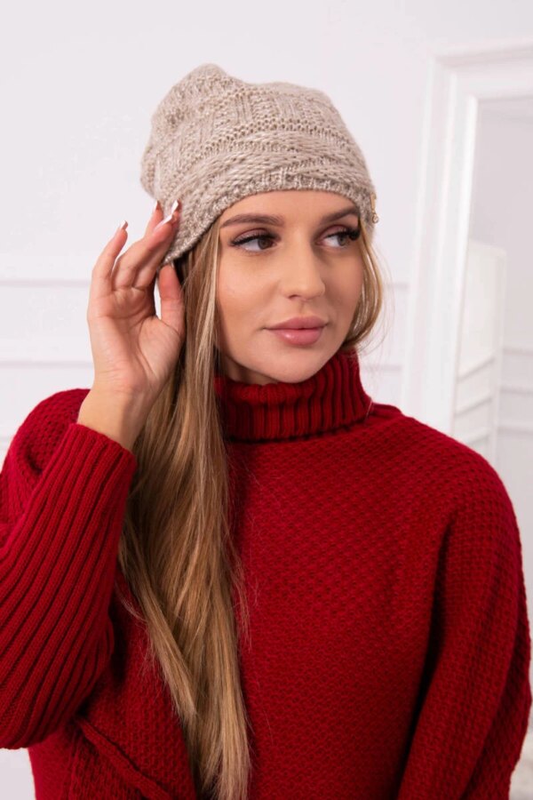 marka niezdefiniowana Cap with fleece Edyta K298 beige