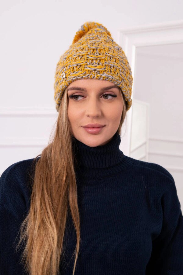 marka niezdefiniowana Cap with fleece Fiona K275 mustard + gray