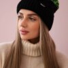 marka niezdefiniowana Cap with fleece Ilona K218 black+green