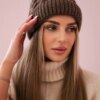 marka niezdefiniowana Cap with fleece Ilona K218 cappuccino+ecru