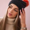 marka niezdefiniowana Cap with fleece Ilona K218 graphite+foxy