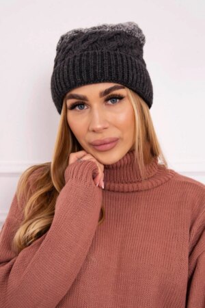 marka niezdefiniowana Cap with fleece Ilona K218 graphite+gray