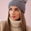 marka niezdefiniowana Cap with fleece Ilona K218 gray+white