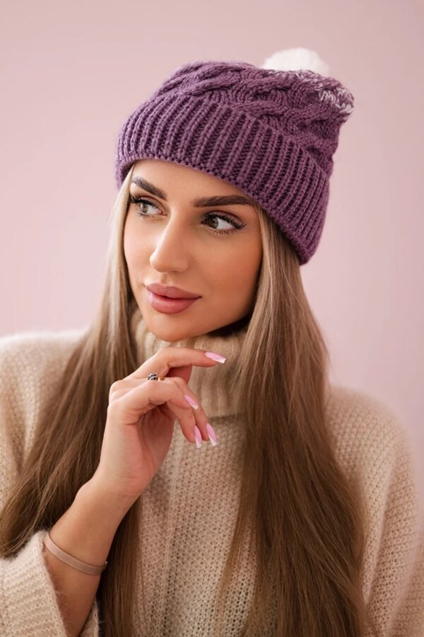 marka niezdefiniowana Cap with fleece Ilona K218 purple+white