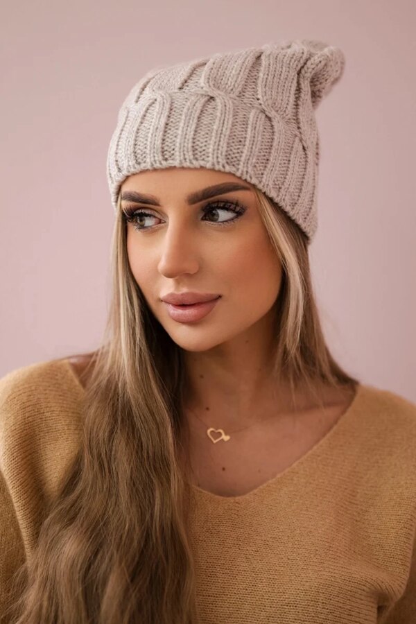 marka niezdefiniowana Cap with fleece Iwona K221 beige