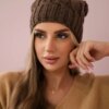 marka niezdefiniowana Cap with fleece Iwona K221 mocca
