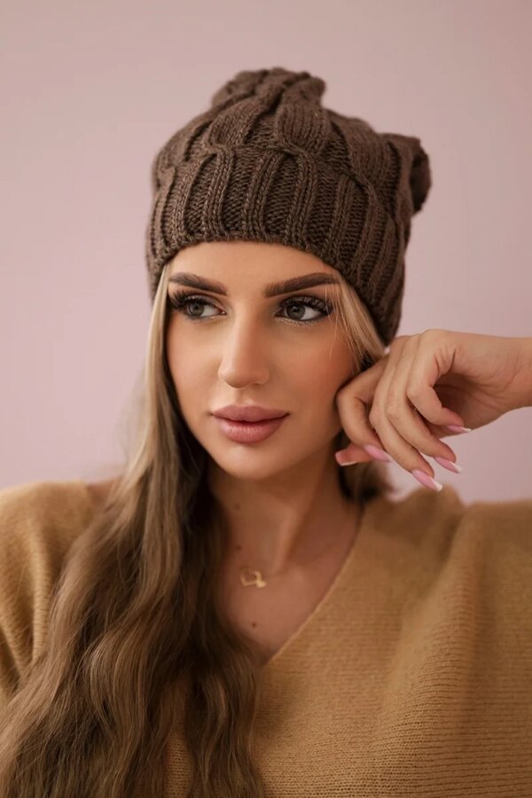 marka niezdefiniowana Cap with fleece Iwona K221 mocca
