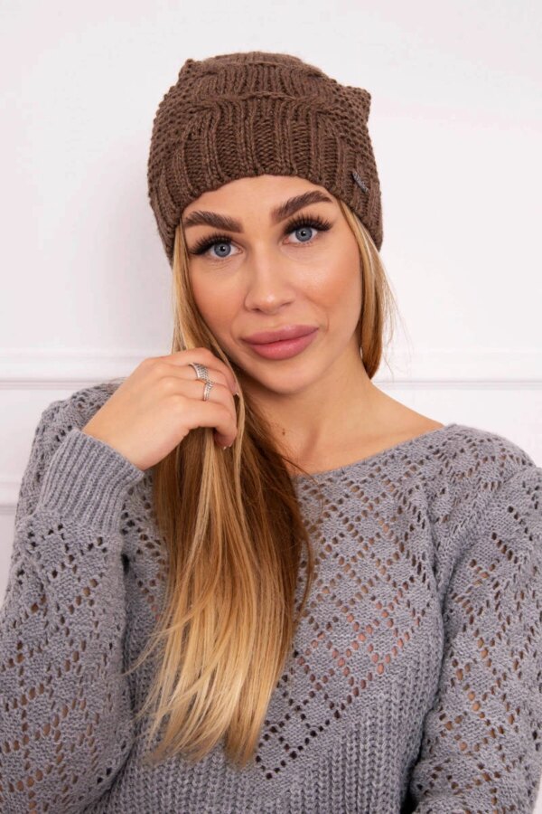 marka niezdefiniowana Cap with fleece Justyna K253 cappuccino