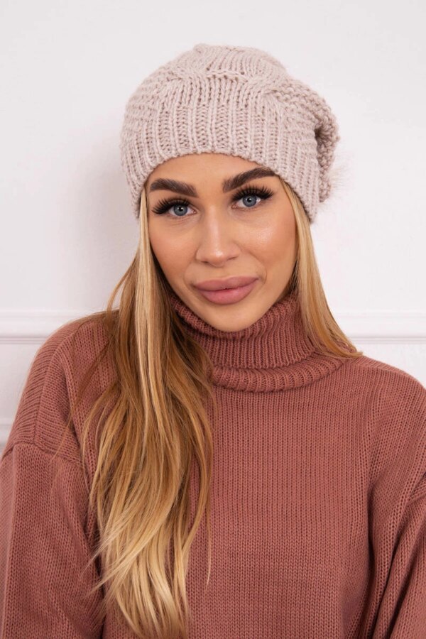 marka niezdefiniowana Cap with fleece Karolina K243 beige