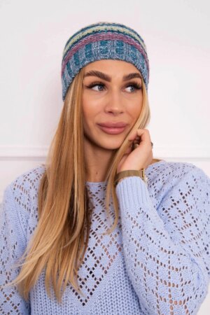 marka niezdefiniowana Cap with fleece Krystyna K207 fuchsia + blue