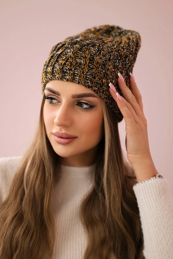 marka niezdefiniowana Cap with fleece Merry K225 black+mustard