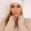 marka niezdefiniowana Cap with fleece Milano K203 dark beige melange + ecru