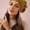 marka niezdefiniowana Cap with fleece Milano K203 ecru melange+kiwi