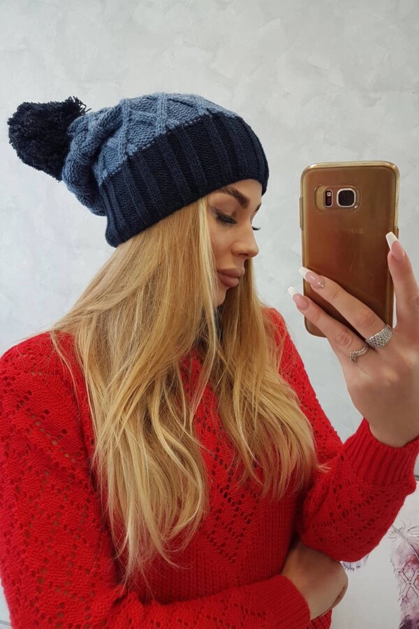 marka niezdefiniowana Cap with fleece Milano K203 jeans+navy blue