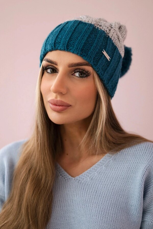 marka niezdefiniowana Cap with fleece Paris K212 gray+marine