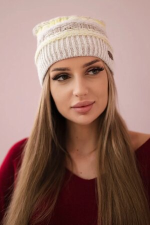 marka niezdefiniowana Cap with fleece Patrycja K254 yellow + beige