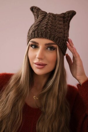 marka niezdefiniowana Cap with fleece Rabbid K237 cappuccino