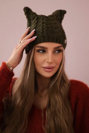 marka niezdefiniowana Cap with fleece Rabbid K237 khaki