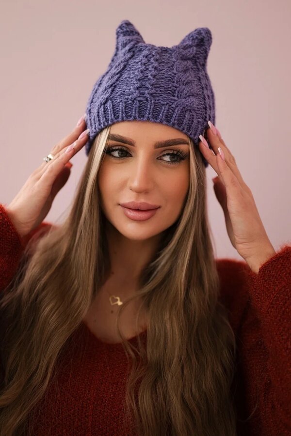 marka niezdefiniowana Cap with fleece Rabbid K237 light purple