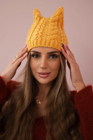 marka niezdefiniowana Cap with fleece Rabbid K237 mustard