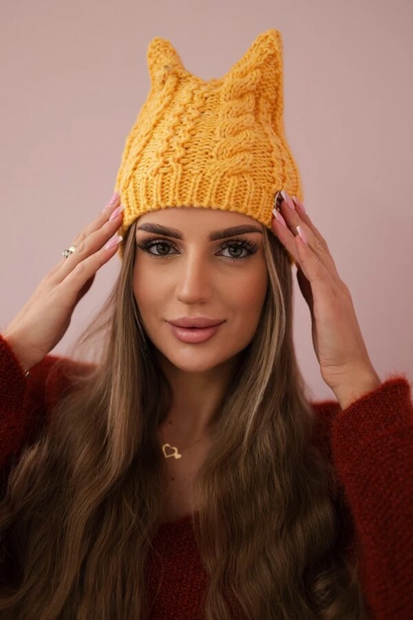 marka niezdefiniowana Cap with fleece Rabbid K237 mustard