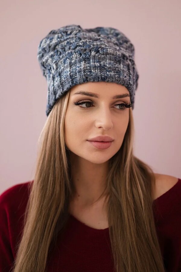 marka niezdefiniowana Cap with fleece Roksana K209 blue + jeans