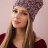 marka niezdefiniowana Cap with fleece Roksana K209 purple + graphite