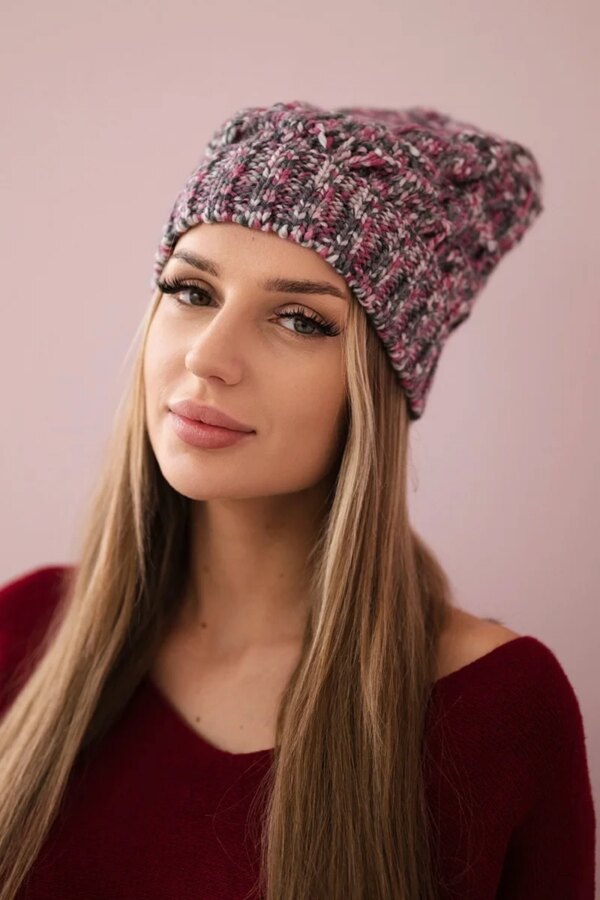 marka niezdefiniowana Cap with fleece Roksana K209 purple + graphite