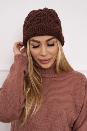 marka niezdefiniowana Cap with fleece Roma Bis K235 brown