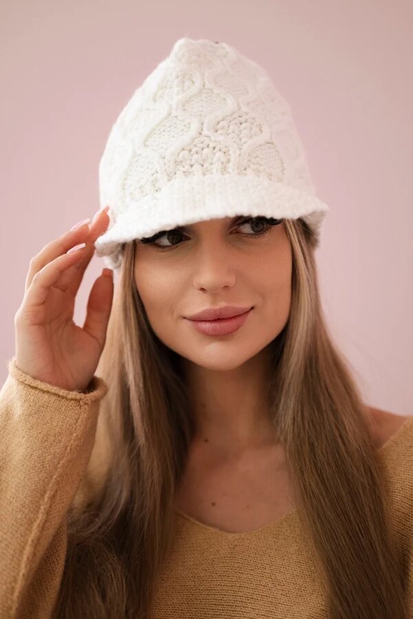 marka niezdefiniowana Cap with fleece Roma Bis K235 ecru