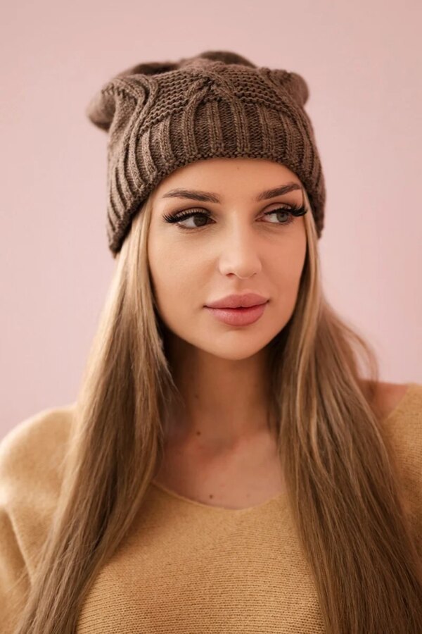 marka niezdefiniowana Cap with fleece Sylwia K244 mocca