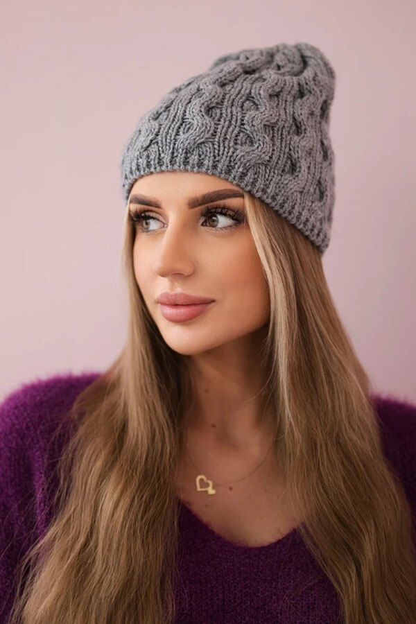 marka niezdefiniowana Cap with fleece Teresa K285 dark grey
