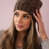 marka niezdefiniowana Cap with fleece Waleria K307 cappuccino