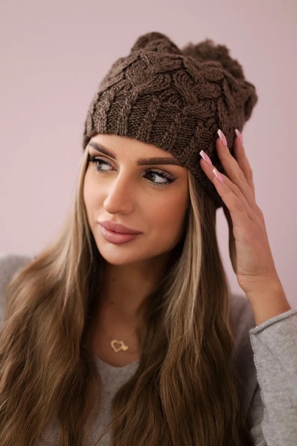 marka niezdefiniowana Cap with fleece Waleria K307 cappuccino